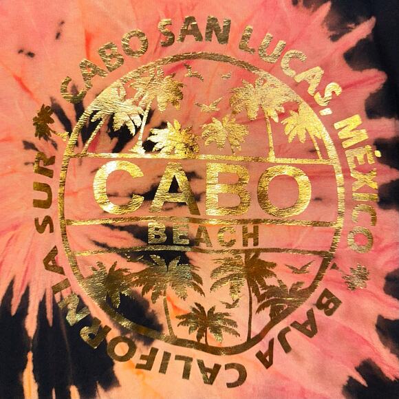 Bleach Tie Dye Swirl Cabo Beach Cabo San Lucas Short Sleeve T-Shirt Size XL - Picture 9 of 11